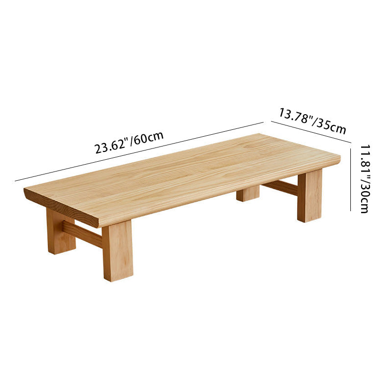 Japanese Wood 4-Leg Rectangular Coffee Table — Coffee Brown