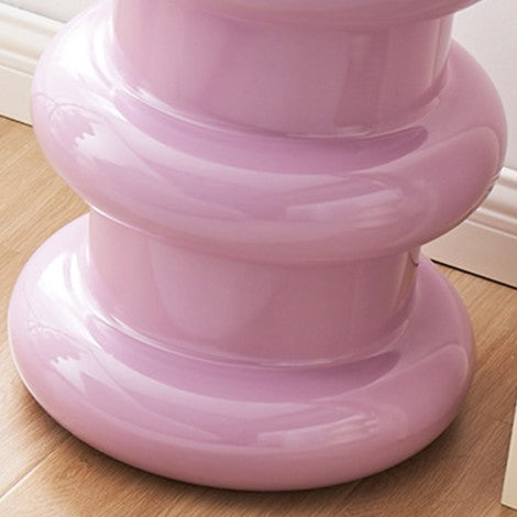 Scandinavian Acrylic Cylinder Vanity Stool — White