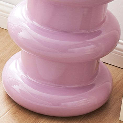 Scandinavian Acrylic Cylinder Vanity Stool — White