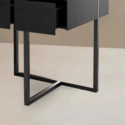 Modern Solid Wood Rectangular Nightstand 2-Drawer