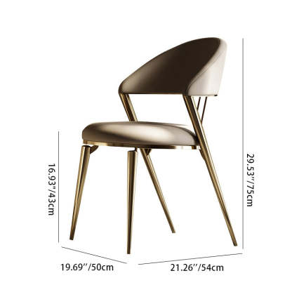 Modern Cushion Microfiber Leather Steel Dining Chair — B - Full Leather / Black Titanium Gold