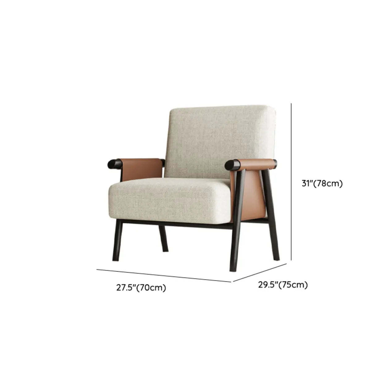 Modern White Armrest Accent Chair