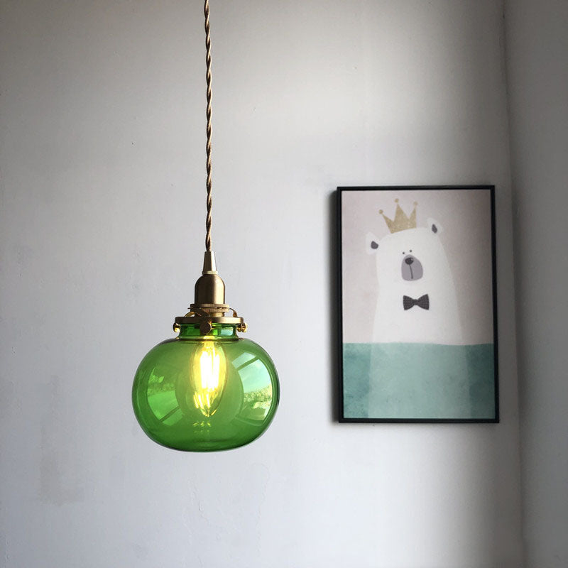 Retro Glass Pumpkin Pendant Light