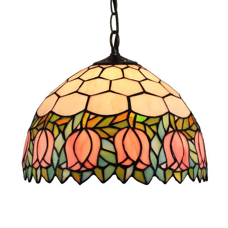 Tiffany Tulip Stained Glass Pendant Light