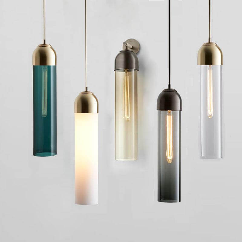 Lighom minimalist tube gray pendant lighting in metal — Cool White (6000K) / White