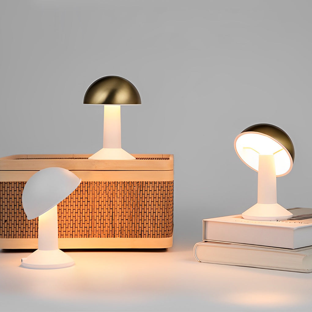 Cordless Touch Control Tiltable Mushroom Table Ambient Lamp-Lighom