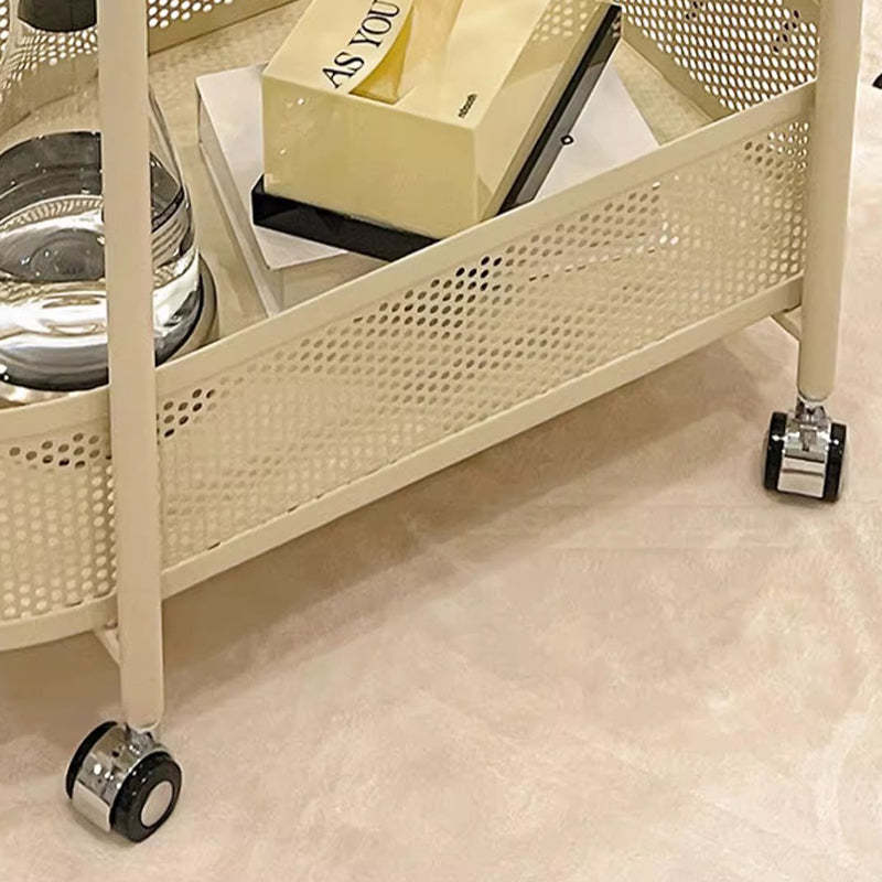 Modern Semicircle Glass Iron Movable Side Table