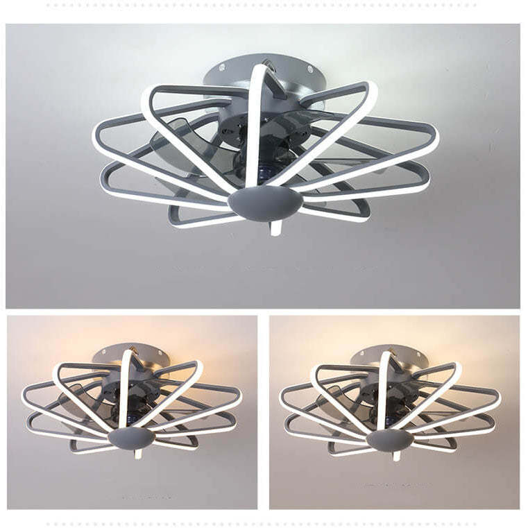 Nordic Cage LED Semi-Flush Ceiling Fan Light