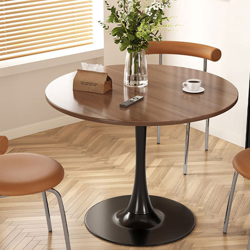 Modern Faux Wood Grain Steel End Table — Black