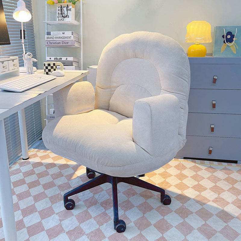 Scandinavian Curved Nylon Desk Armchair — Beige
