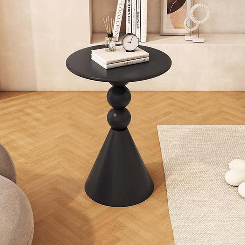 Nordic Orb Cone Iron Rock Slab Coffee Table — Black - Iron