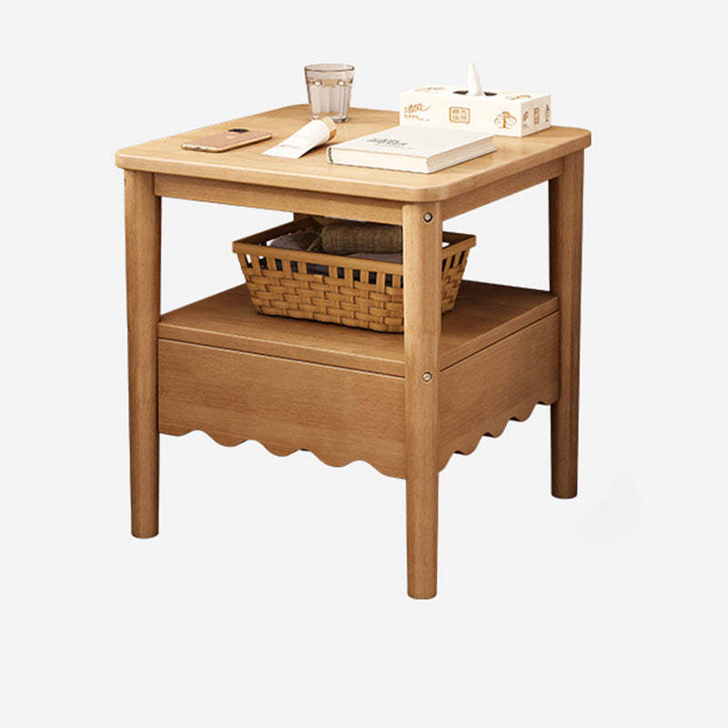 Nordic Square Wood 2-Tier End Table
