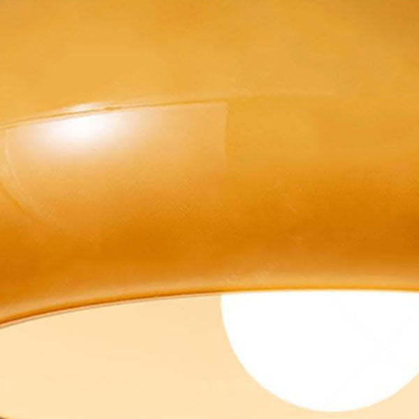 Retro Round Glass Copper Pendant Flush Light