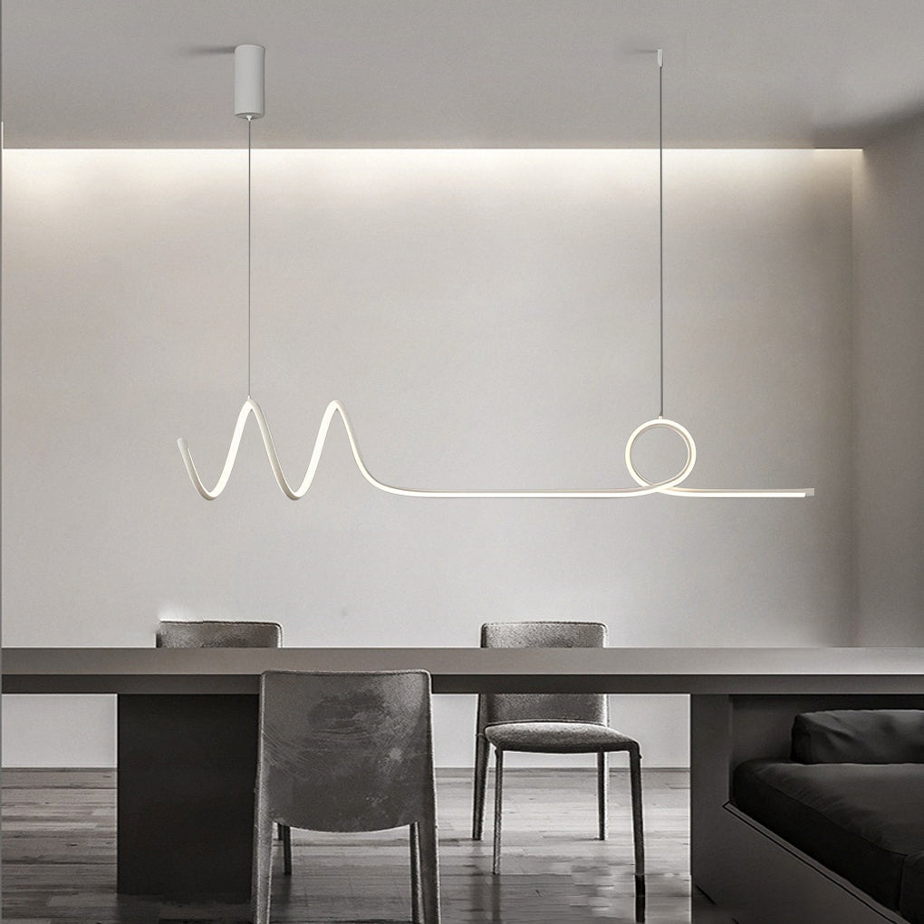 Minimalist Wave Circular Dimmable LED Smart Chandelier