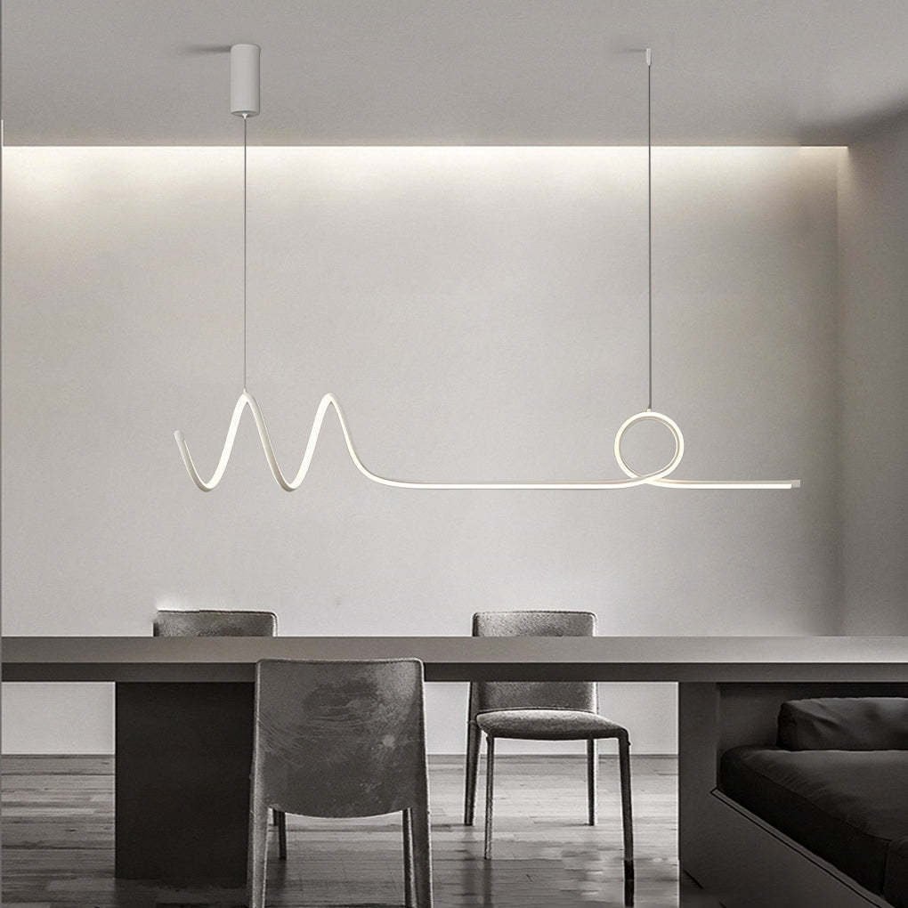 Minimalist Wave Circular Dimmable LED Smart Chandelier
