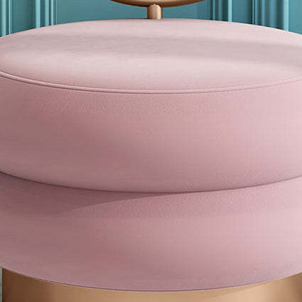 Round Fabric Iron Vanity Stool