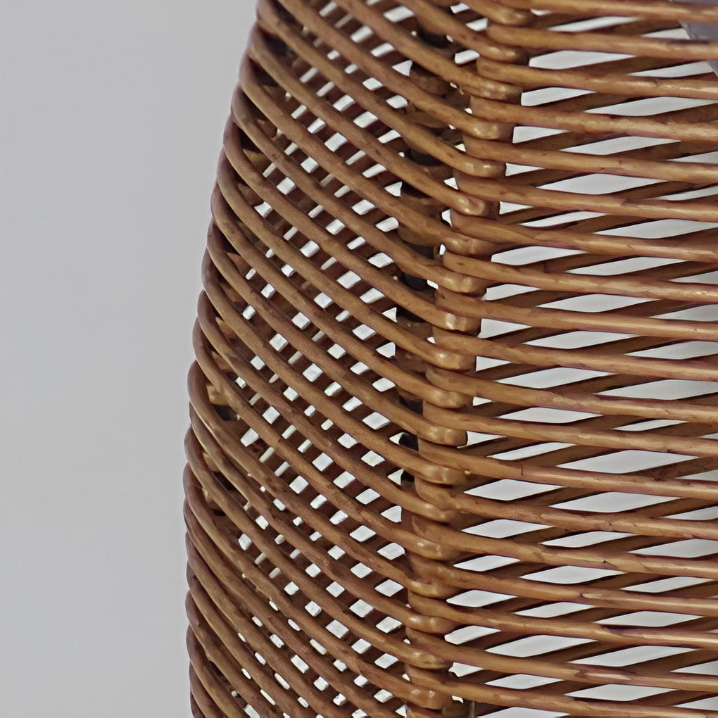 Rattan Lantern Shaped LED Waterproof Portable Modern Outdoor Floor Lamp-Lighom