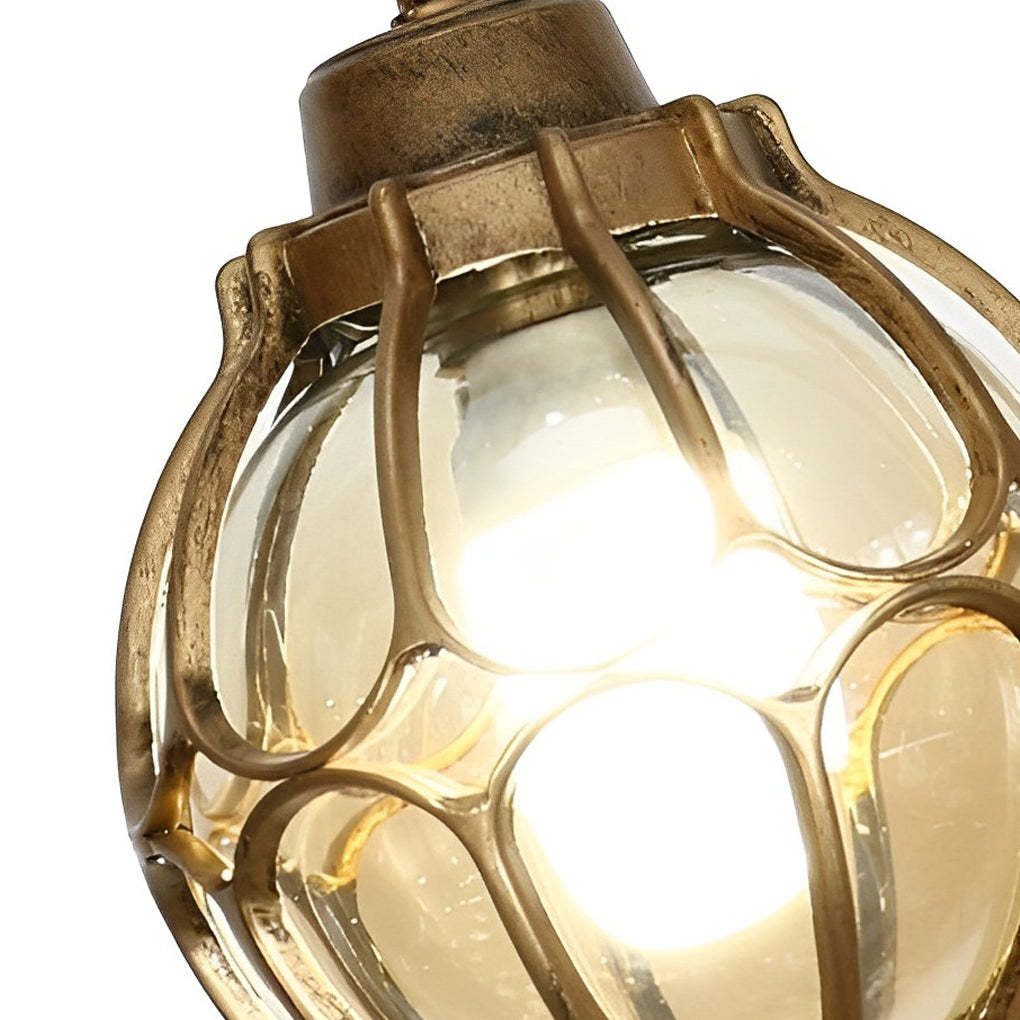 Glass Ball Aluminum Waterproof American Style Outdoor Chandelier Light-Lighom