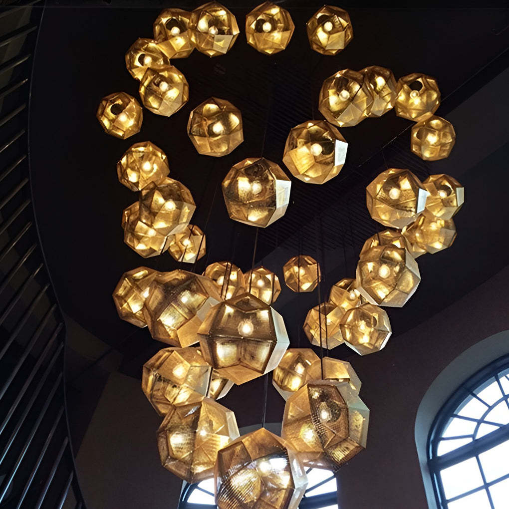 Geometric Round Metal Postmodern Pendant