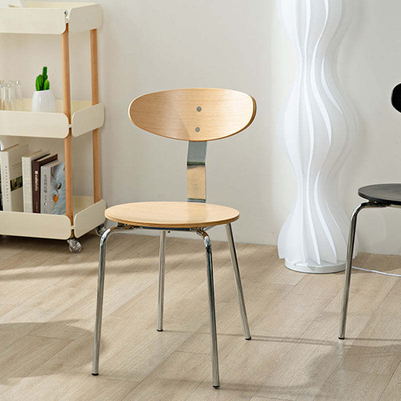 Scandinavian Oil-Waxed Wood Leather Dining Chair
