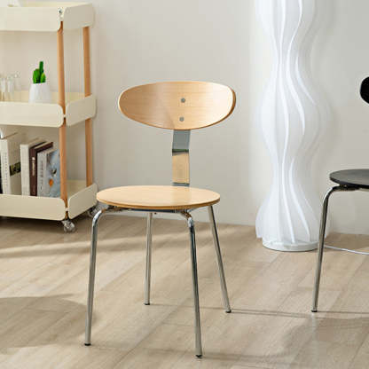 Scandinavian Oil-Waxed Wood Leather Dining Chair