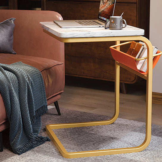 Minimalist C-Shape Steel End Table