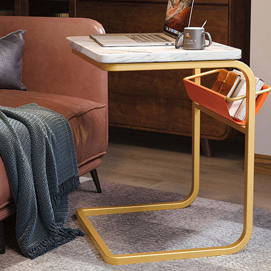 Minimalist C-Shape Steel End Table