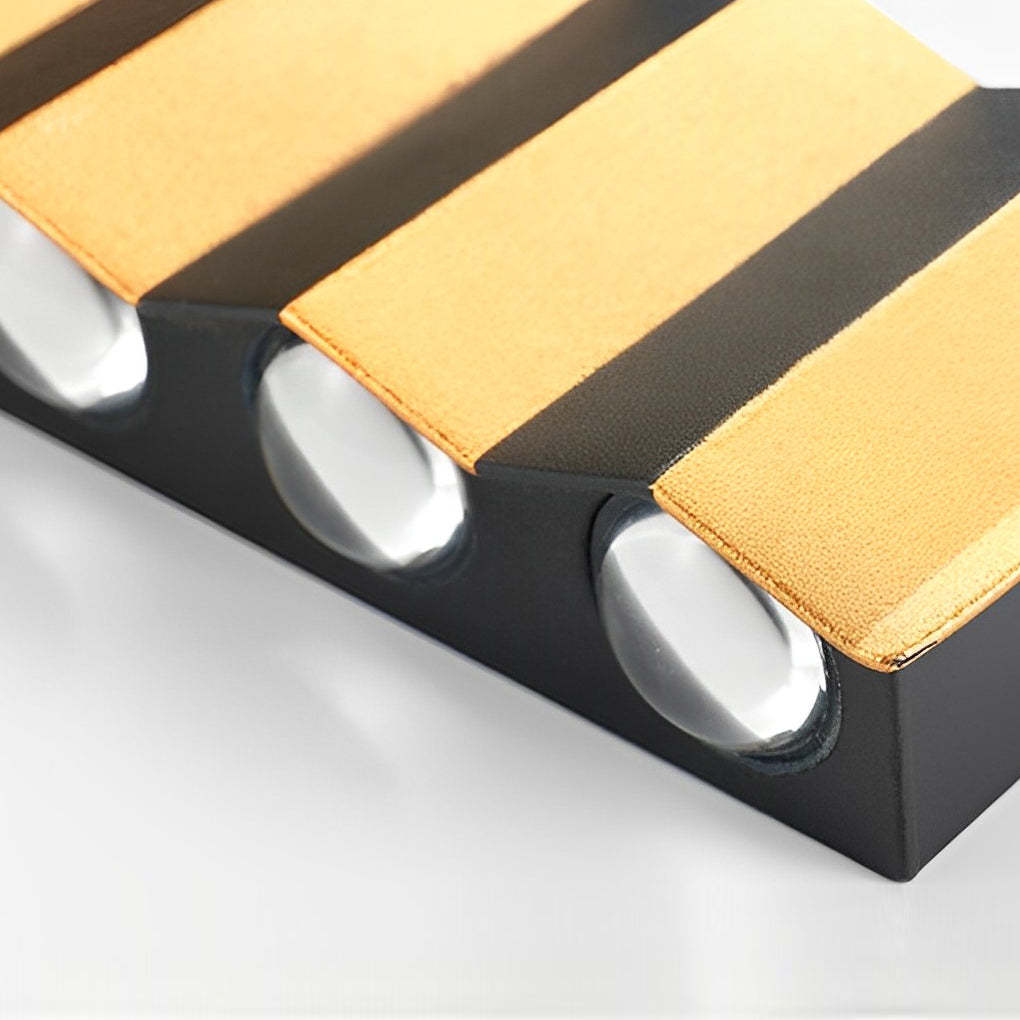 Black & Gold Aluminum LED Outdoor Up Down Wall Light-Lighom
