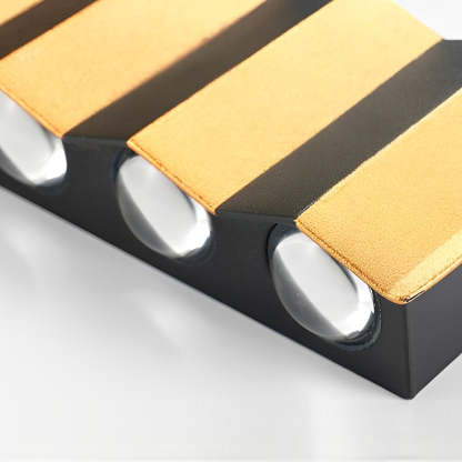 Black & Gold Aluminum LED Outdoor Up Down Wall Light-Lighom