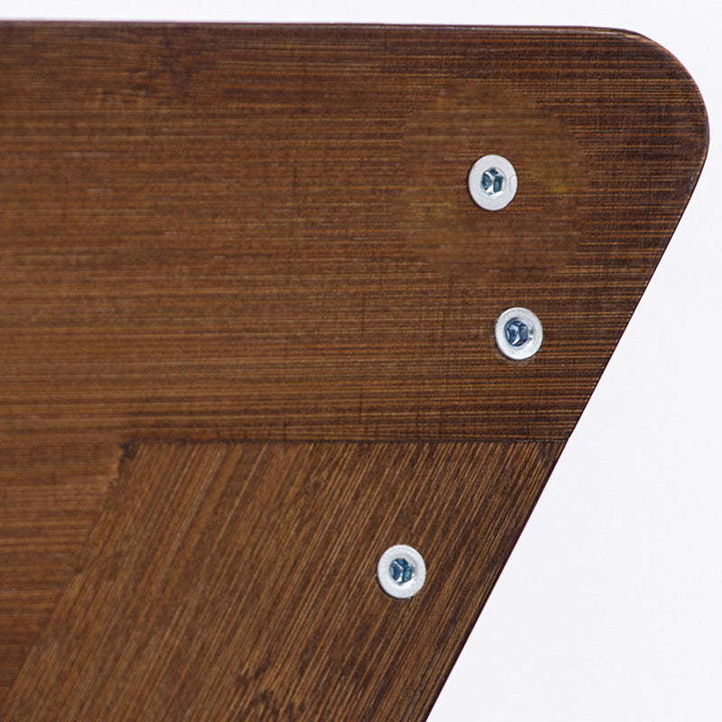 Vintage Z-Shape Wood Rolling End Table — Walnut Color