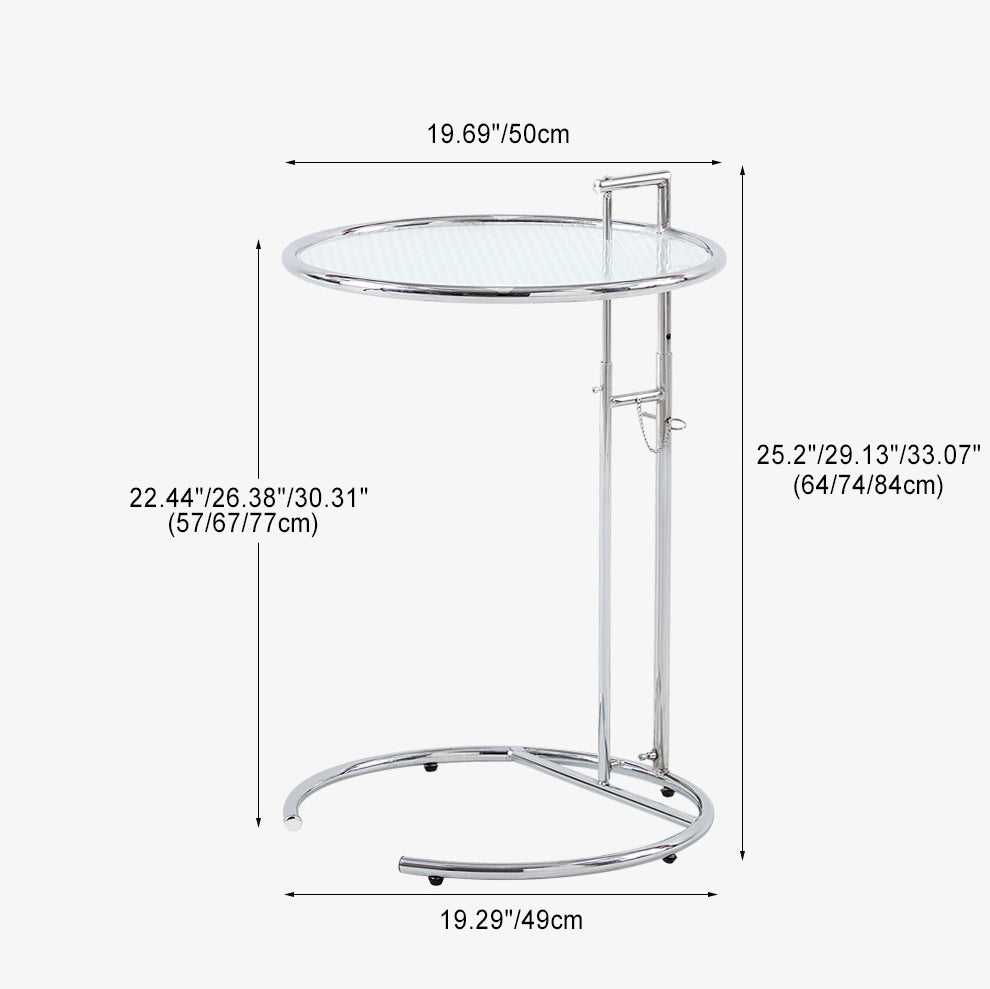 Minimalist Round Glass Steel Coffee Table — Anthracite Glass