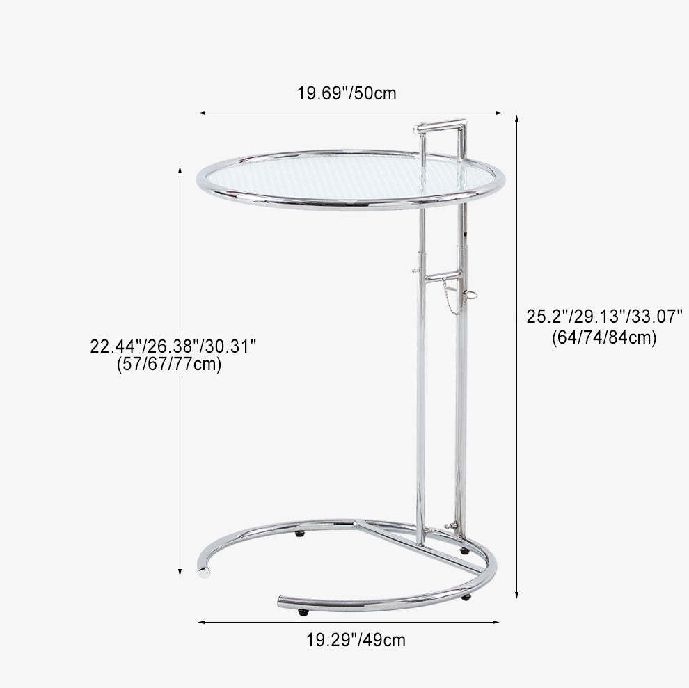 Minimalist Round Glass Steel Coffee Table — Anthracite Glass