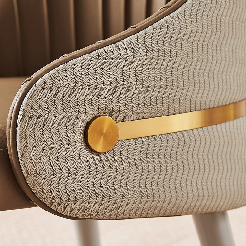 Minimalist Pleated Leather Metal Dining Chair