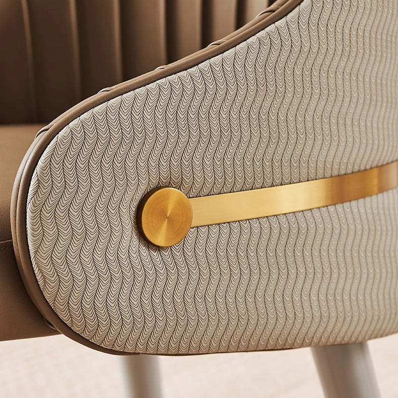 Minimalist Pleated Leather Metal Dining Chair