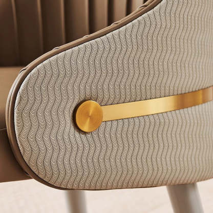 Minimalist Pleated Leather Metal Dining Chair
