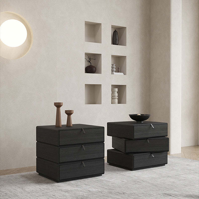 Nordic Wood Rotatable 3-Drawer Nightstand