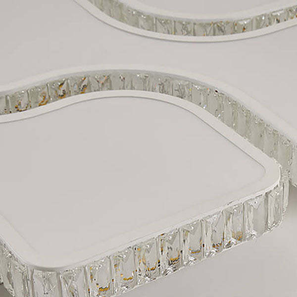 Modern Luxury Gold Rectangular Metal LED Flush Mount Light