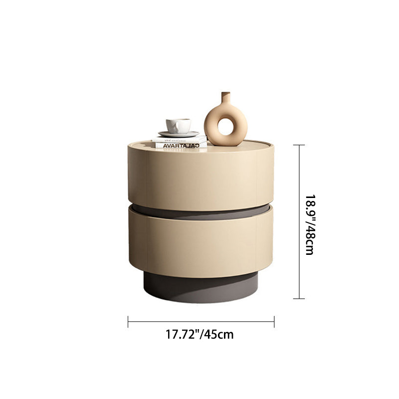 Minimalist Cylinder Wood 2-Drawer Nightstand