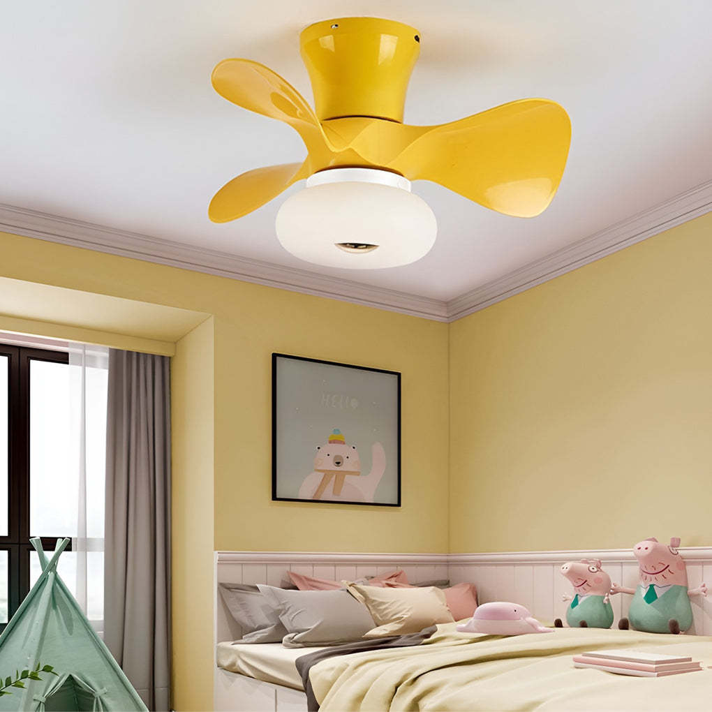 Macaron 3-Step Dimming LED Nordic Ceiling Fan