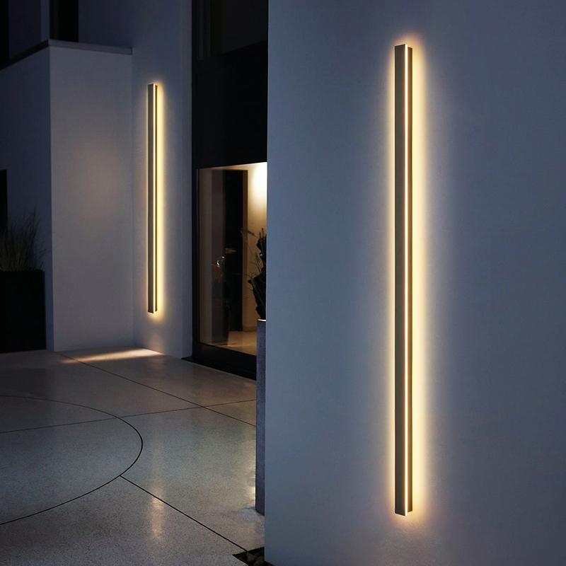Strip porch metal outdoor wall lighting — 40" L x 2" W / Set of 2