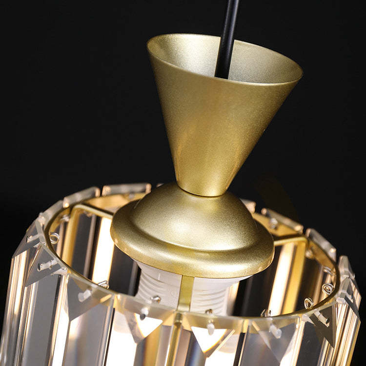 Contemporary Radiant Prismatic Crystal Pendant Light