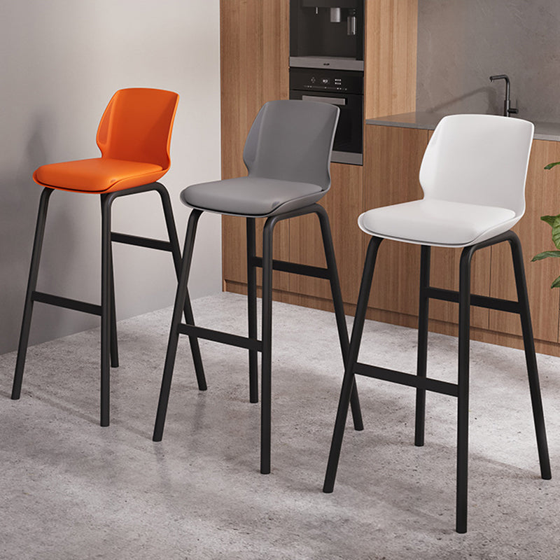 Nordic Square Leather Iron Plastic Bar Stool