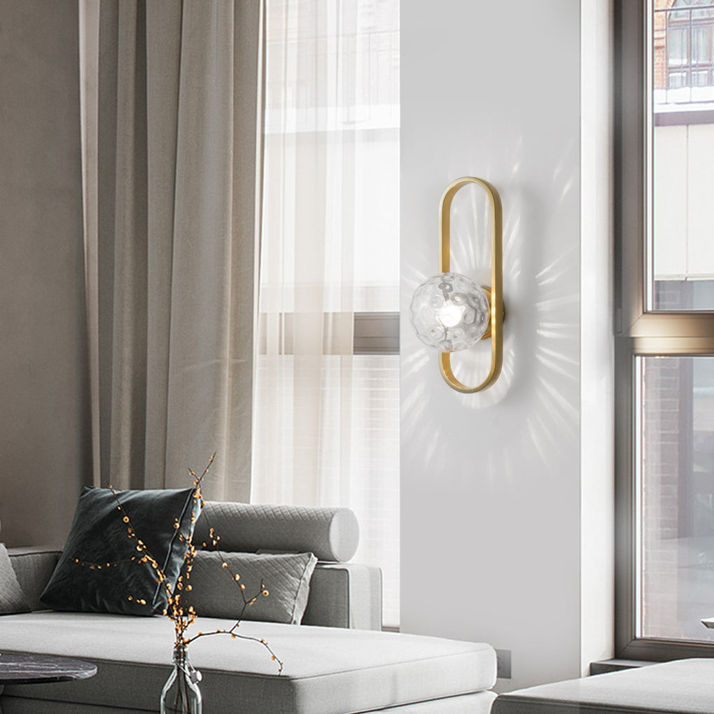Creative Glass Shade Elliptical Iron Modern Wall Lights Fixture Wall Lamp-Lighom
