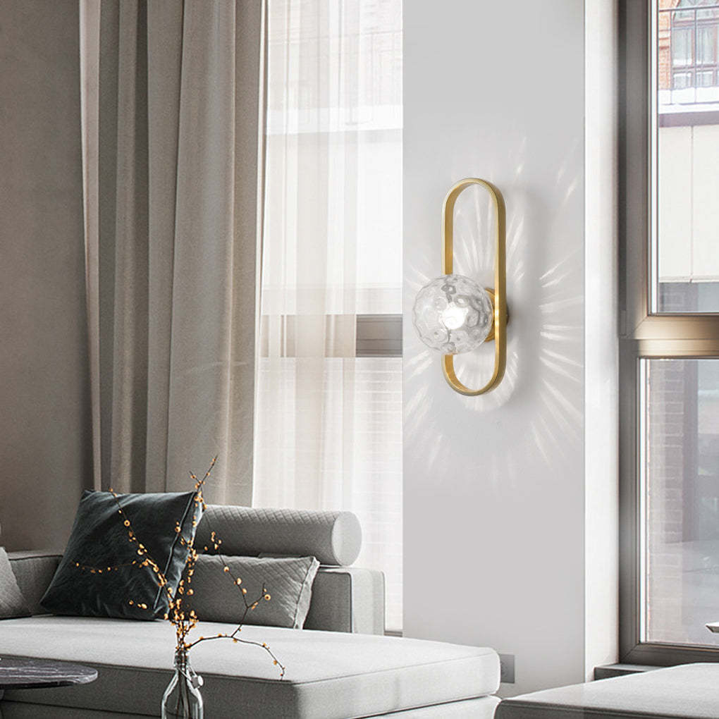 Creative Glass Shade Elliptical Iron Modern Wall Lights Fixture Wall Lamp-Lighom