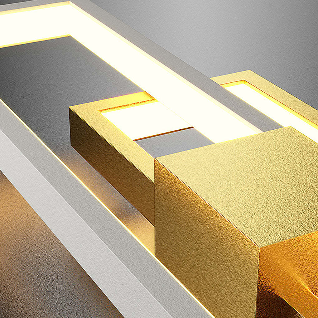 Rectangular Three-Color Nordic LED Wall Light — Gold / 3 Step Dimming