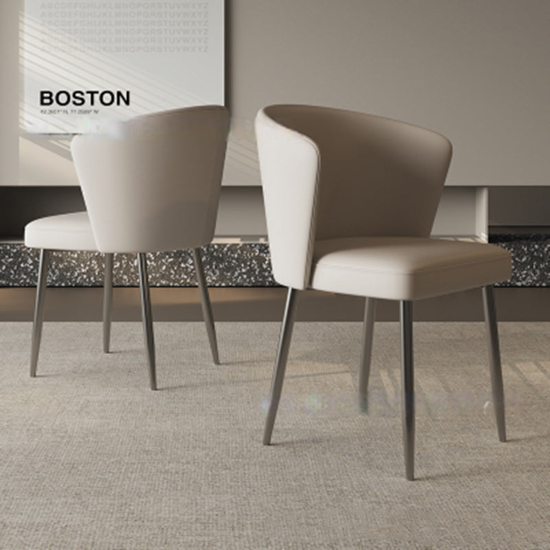 Upholstered Leather Steel Dining Chair