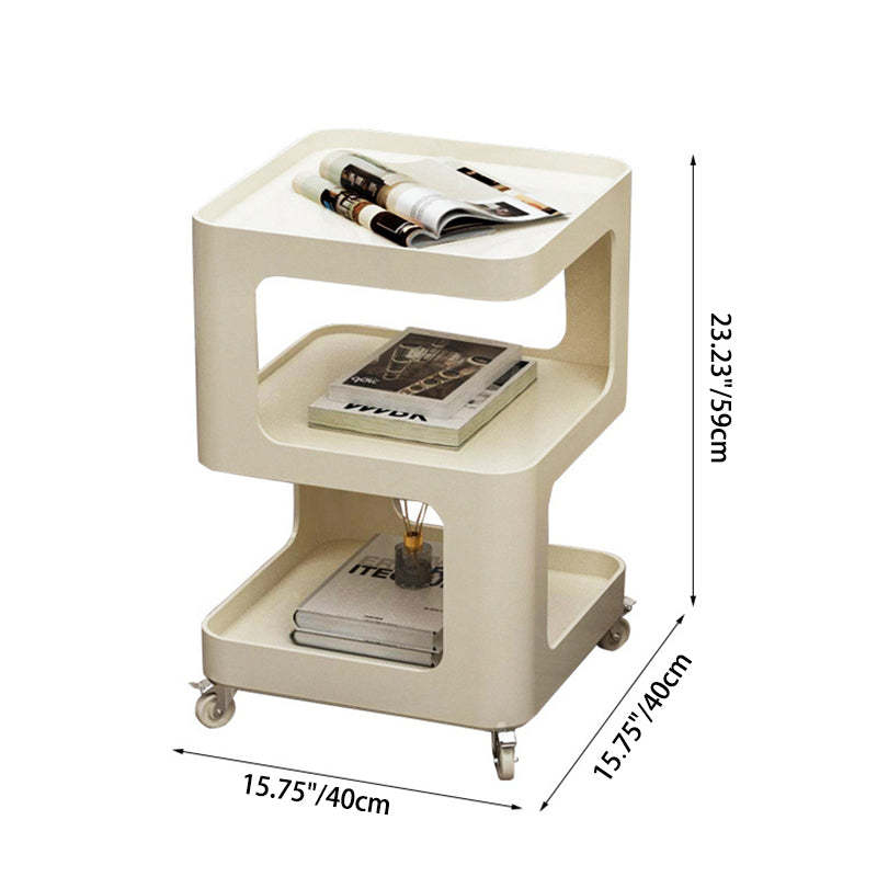 Contemporary Iron 3-Tier Movable Side Table