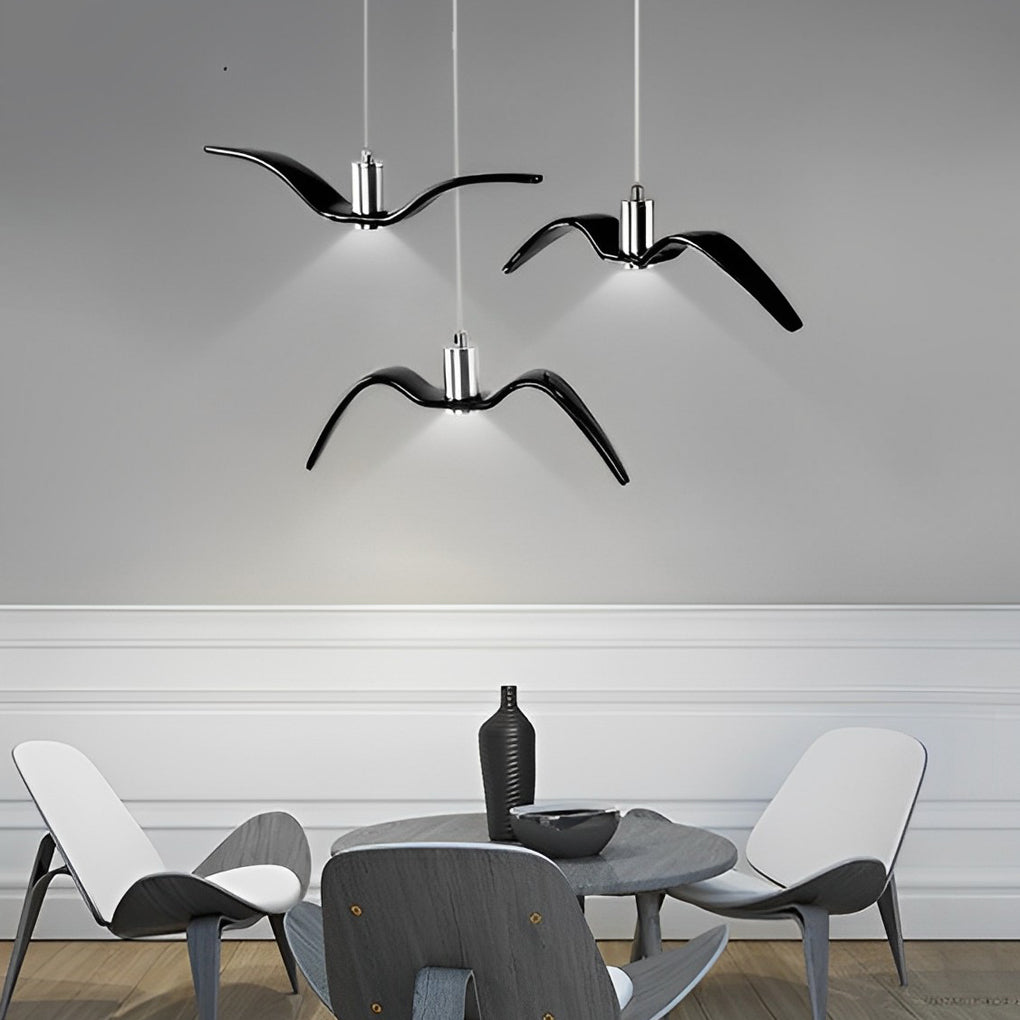 Ceramic Seagull LED Nordic Hanging Chandelier