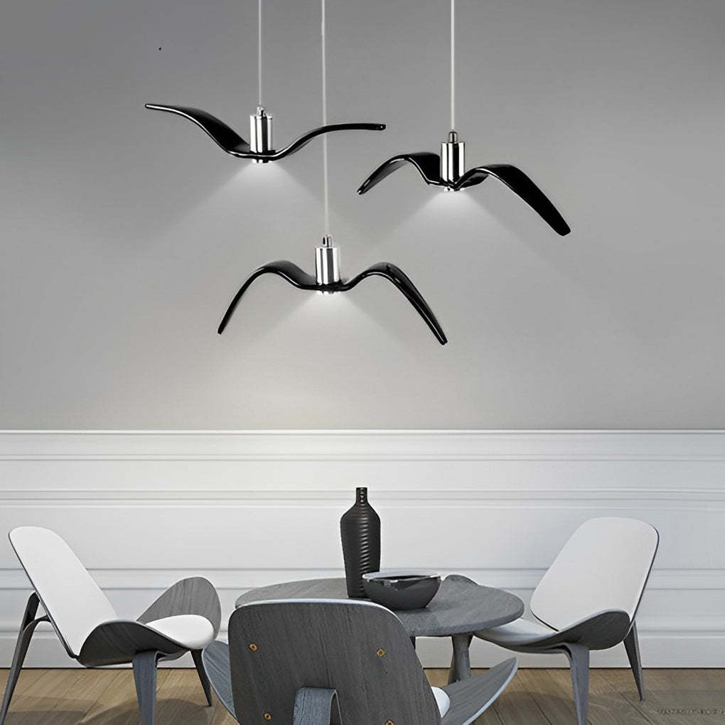 Ceramic Seagull LED Nordic Hanging Chandelier
