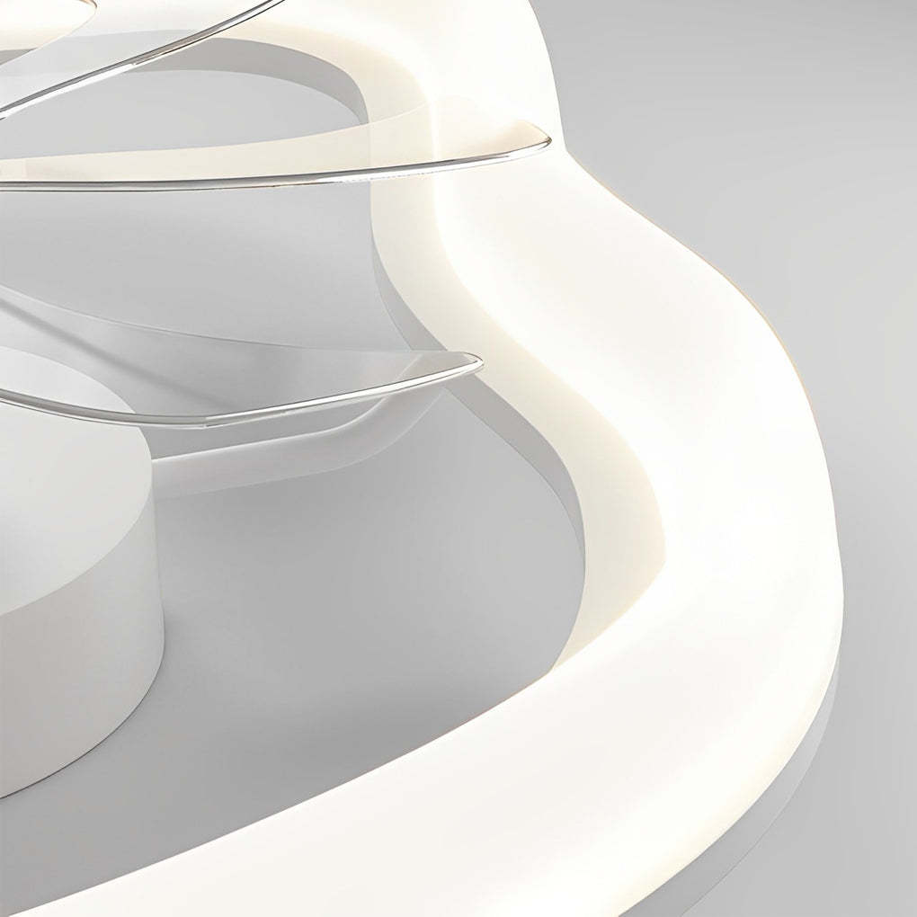 Circular Mute LED Stepless White Modern Ceiling Fan